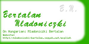 bertalan mladoniczki business card